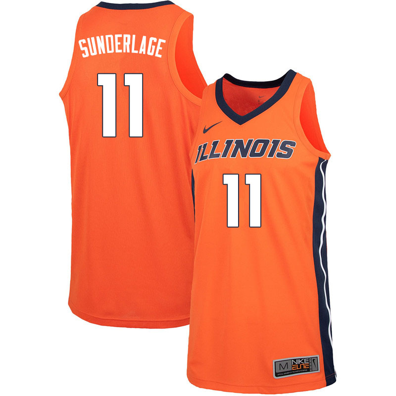 Men #11 Don Sunderlage Illinois Fighting Illini College Basketball Jerseys Sale-Orange